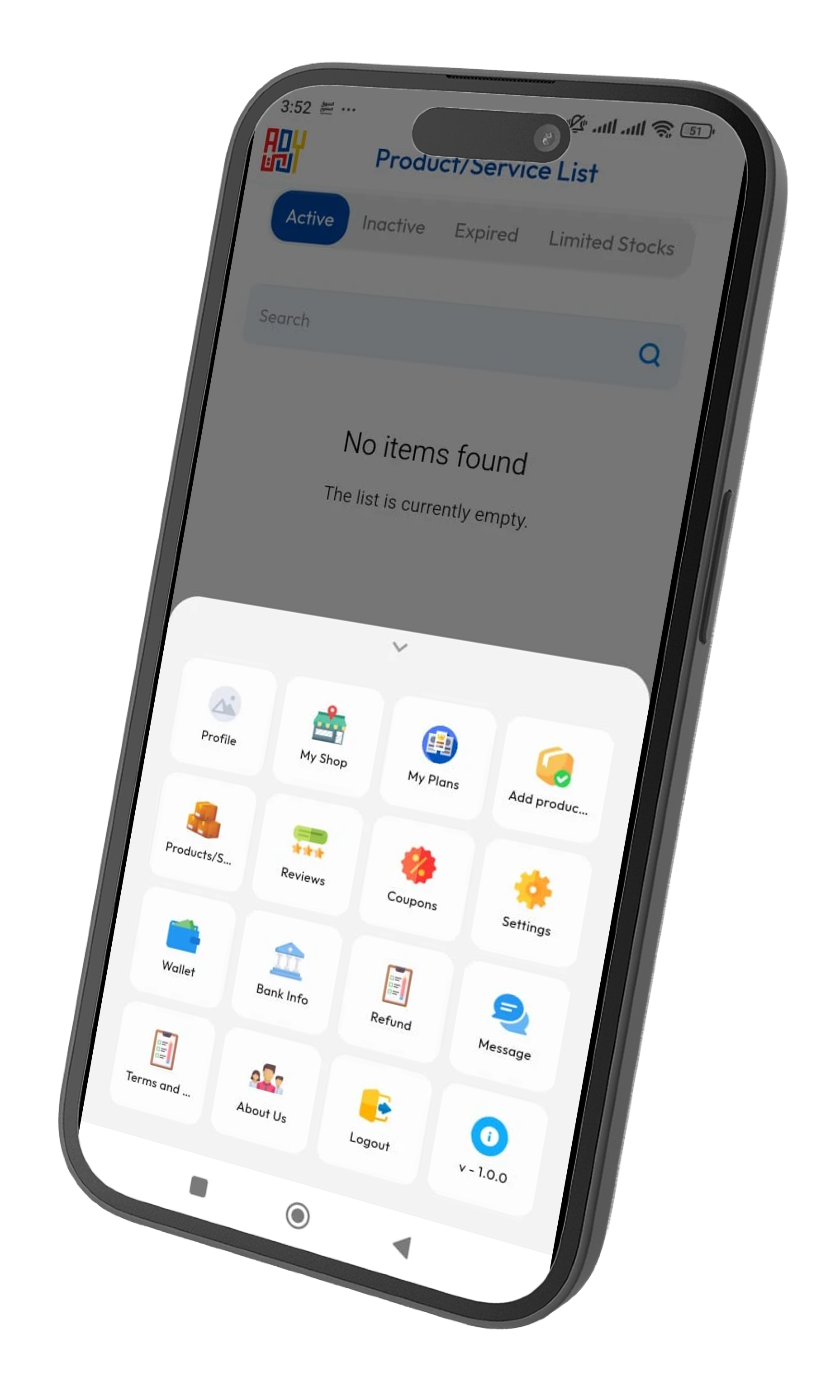 Ady Vendor App Screenshot